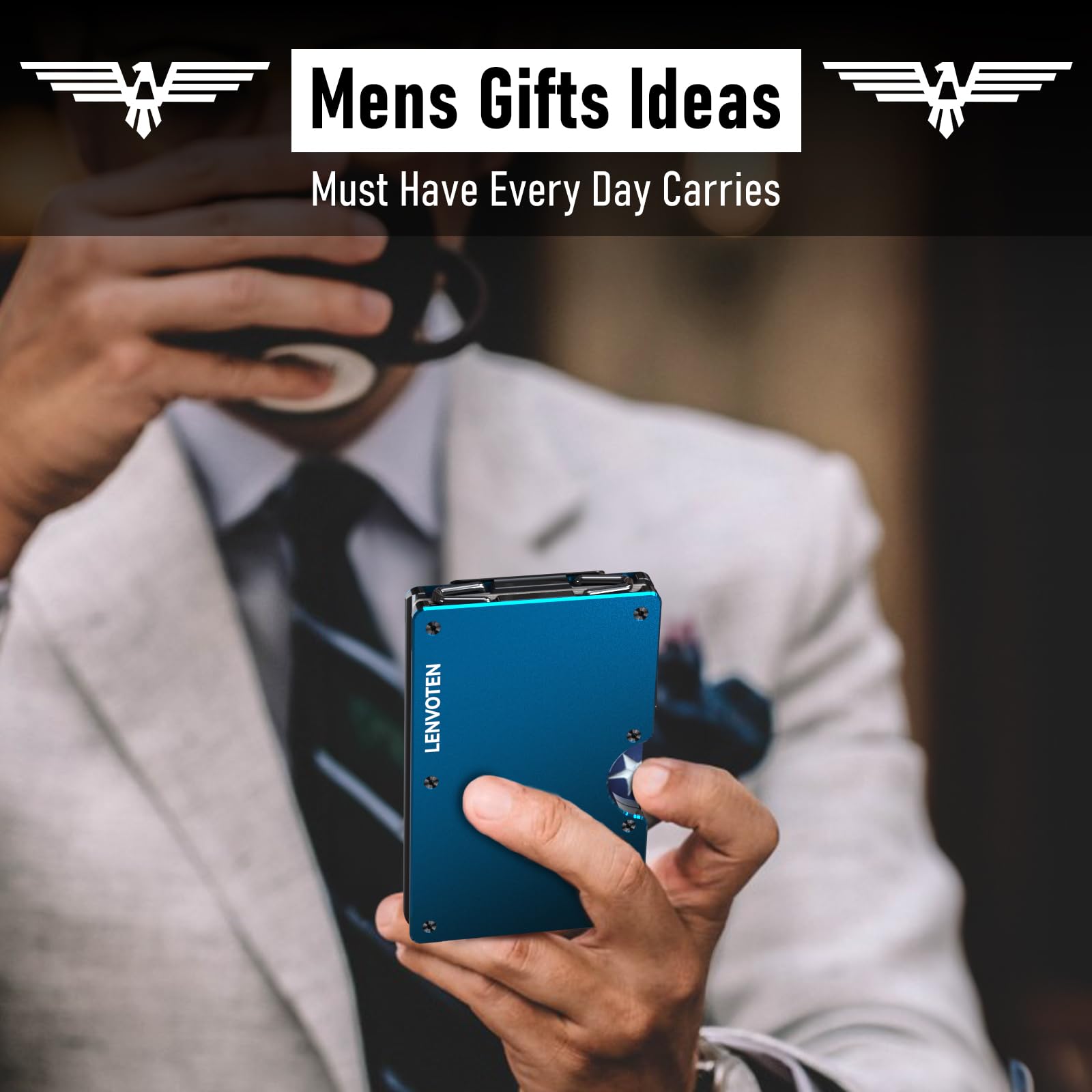 Upgraded Hinged Minimalist Wallet for Men