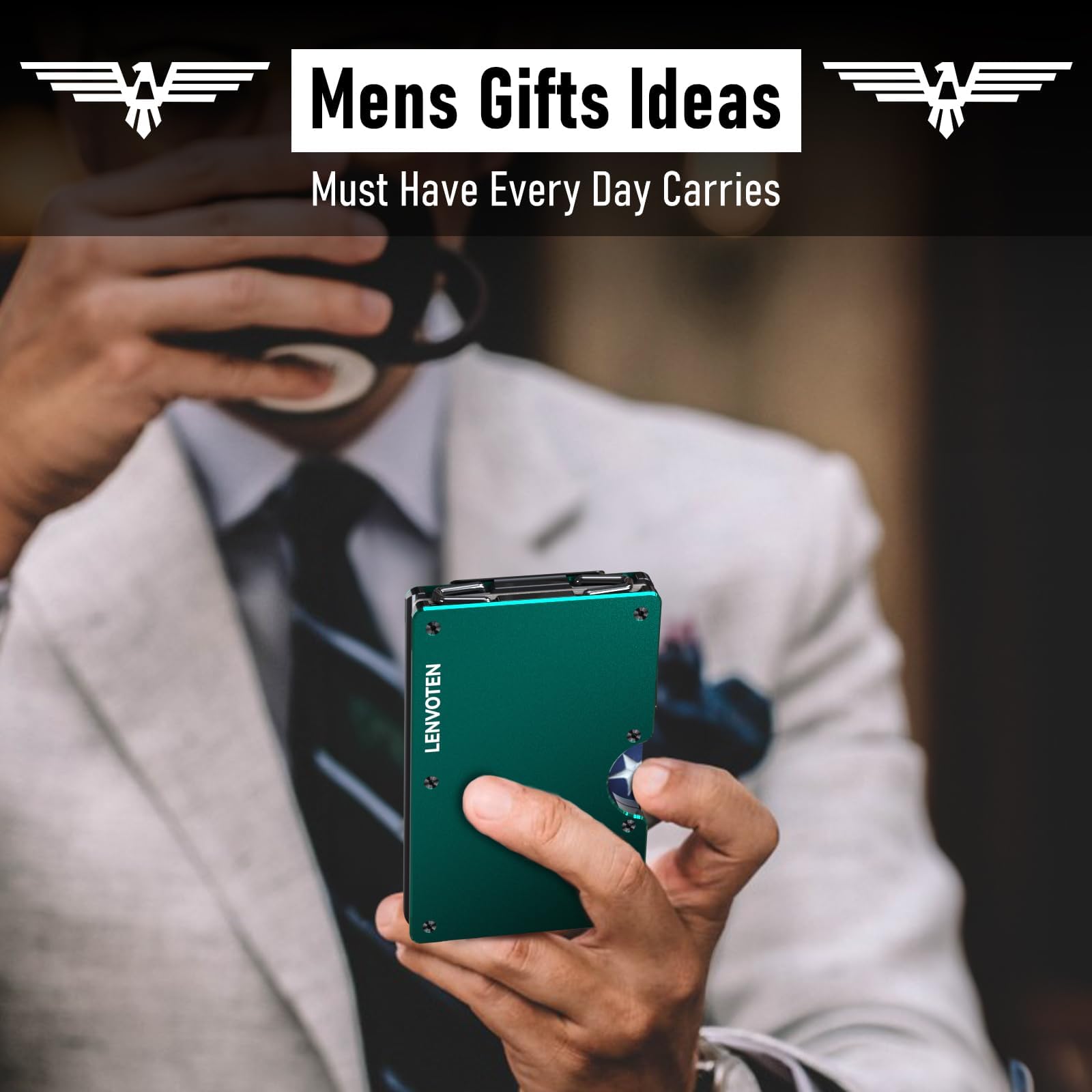 Upgraded Hinged Minimalist Wallet for Men