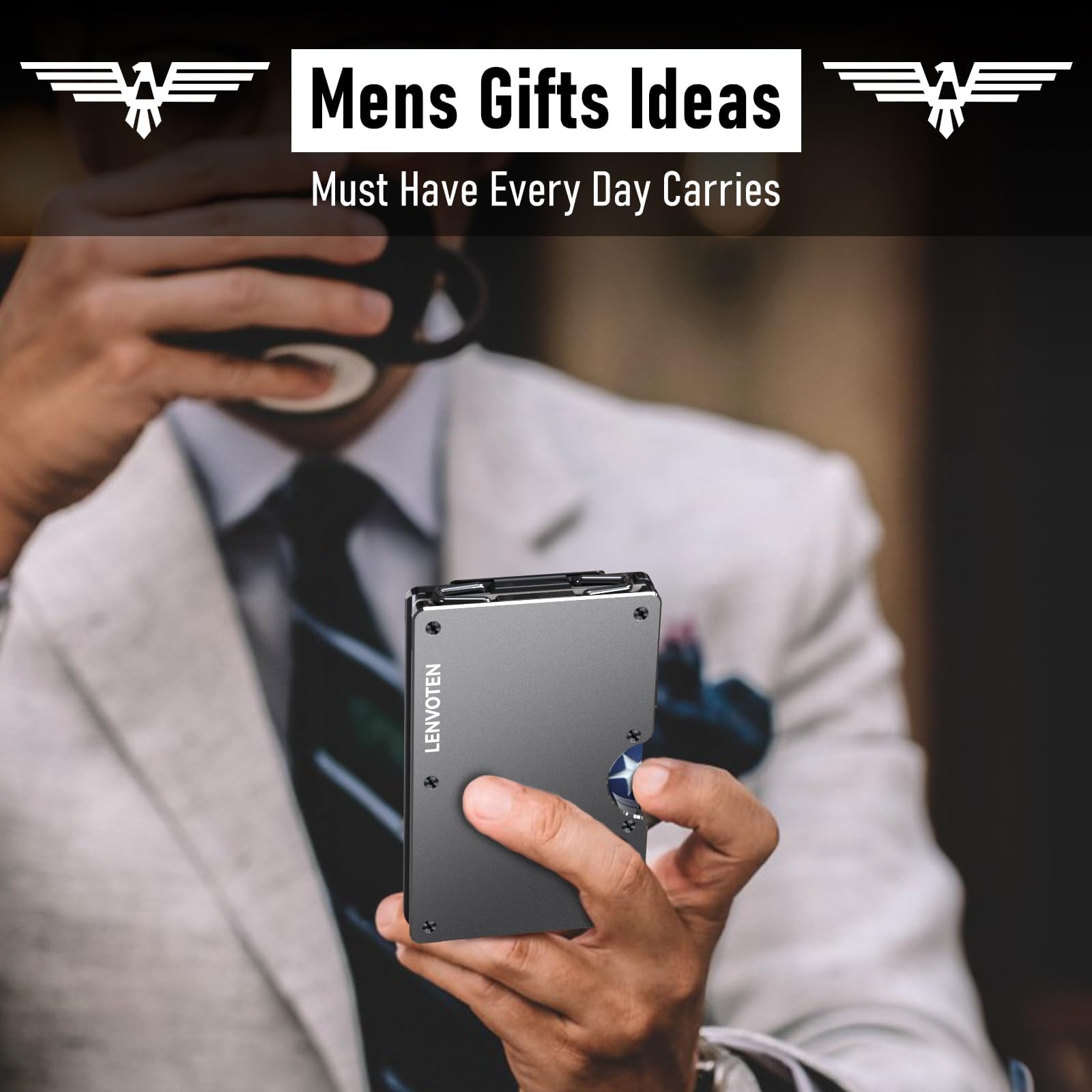 Upgraded Hinged Minimalist Wallet for Men