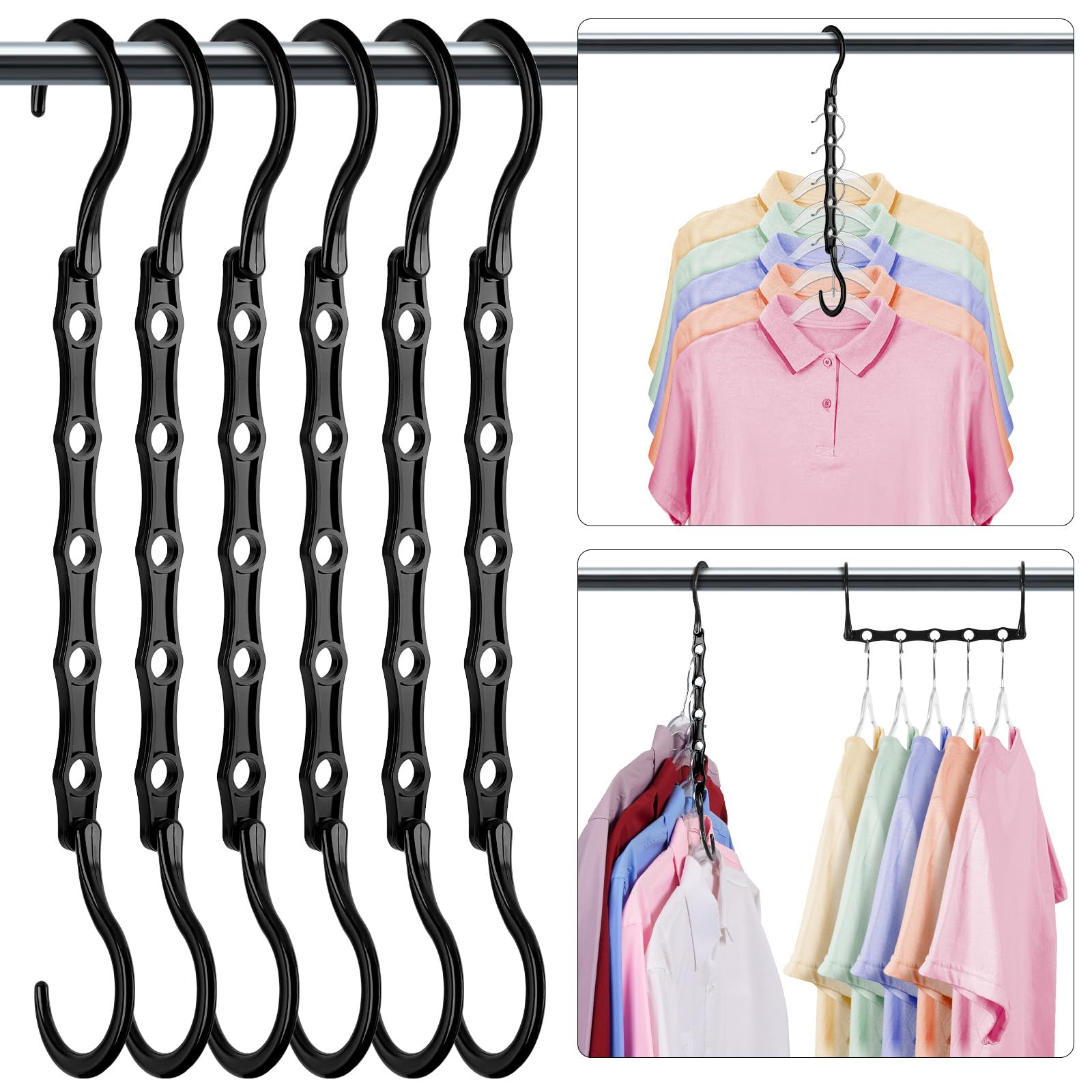 HOUSE DAY Black Magic Space Saving Hangers