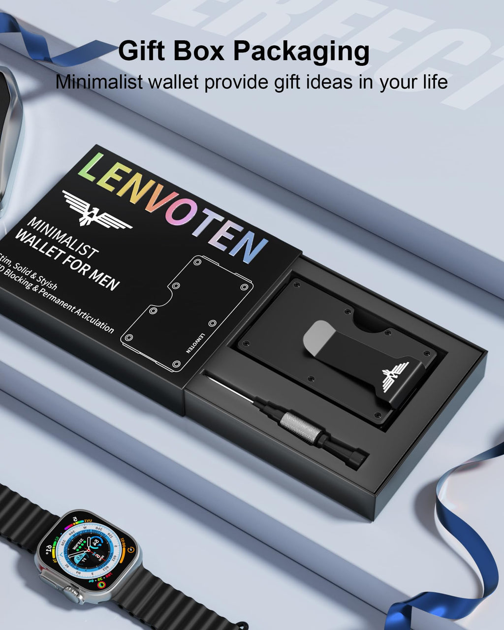 Upgraded Hinged Minimalist Wallet for Men