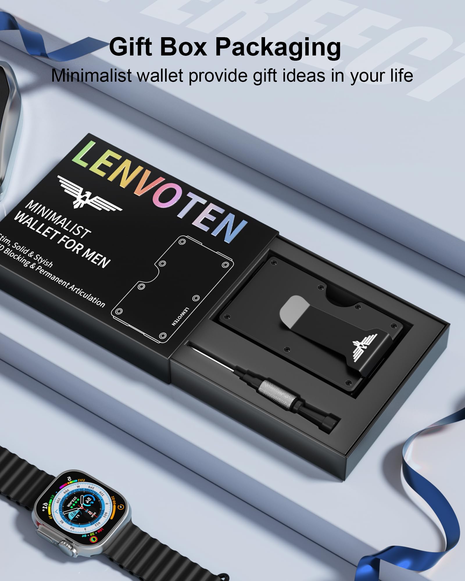 Upgraded Hinged Minimalist Wallet for Men