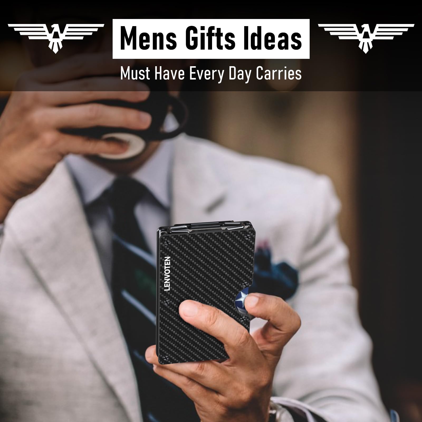 Upgraded Hinged Minimalist Wallet for Men