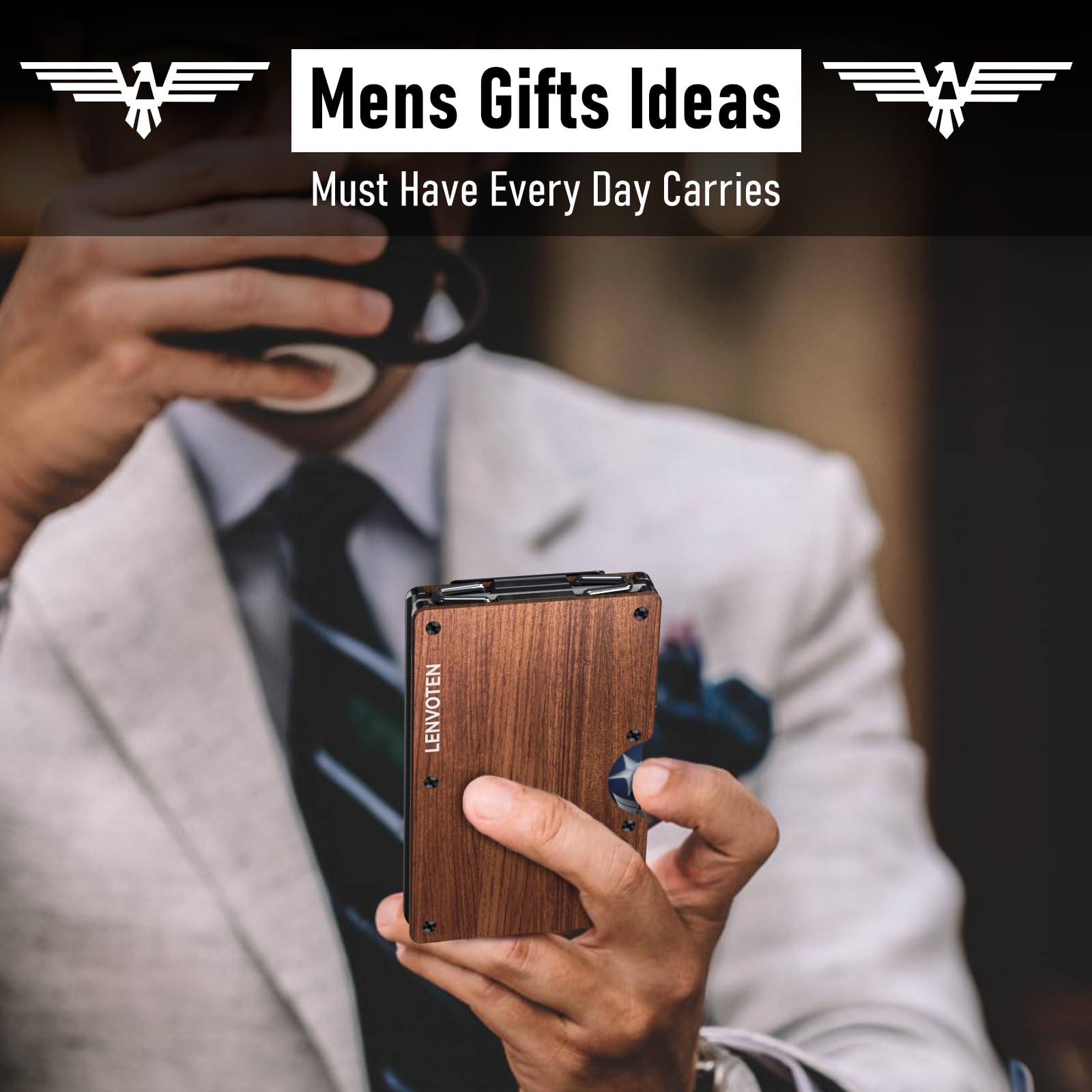 Upgraded Hinged Minimalist Wallet for Men