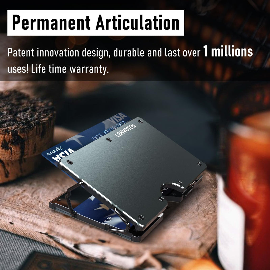 Upgraded Hinged Minimalist Wallet for Men