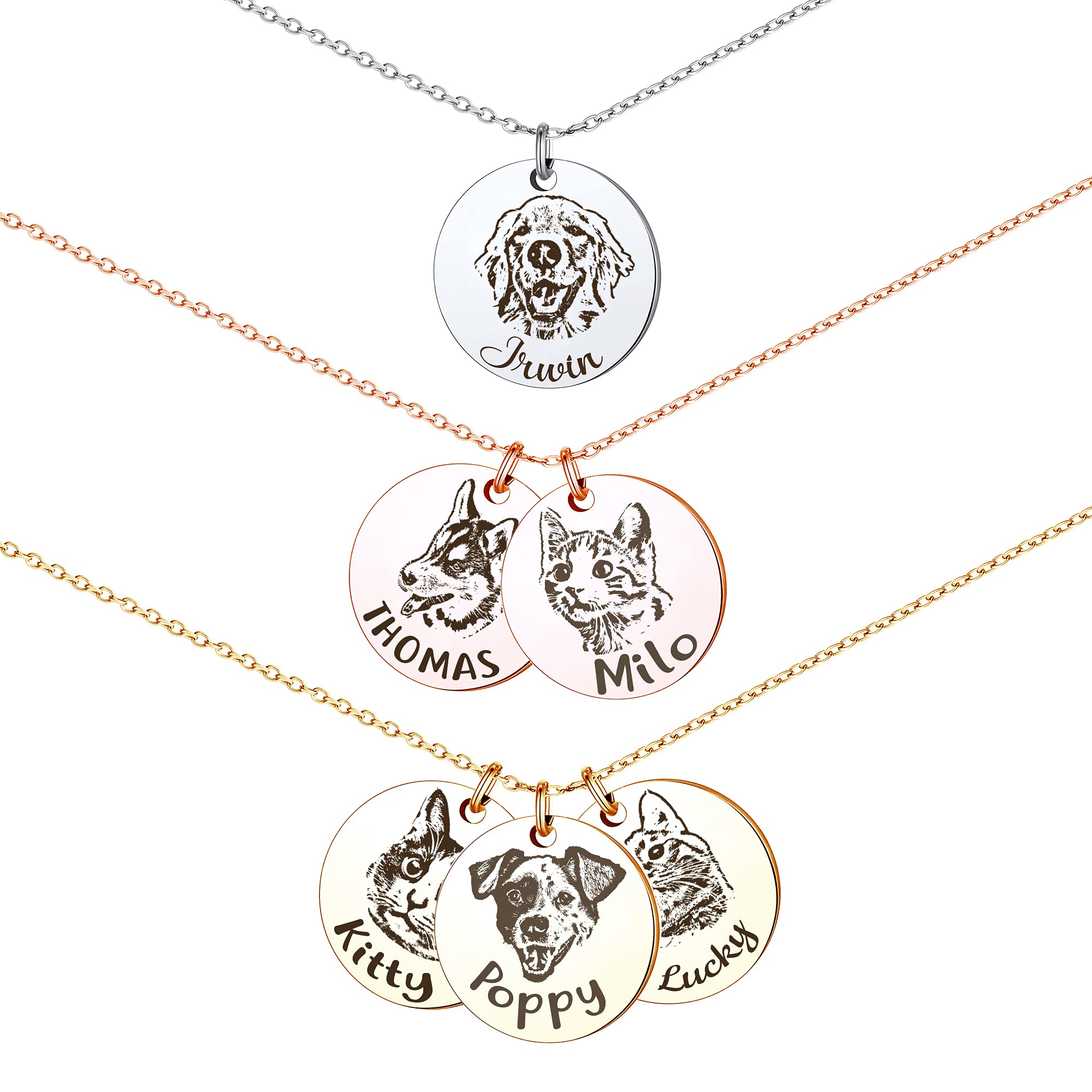 Anavia Personalized Pet Portrait Necklace