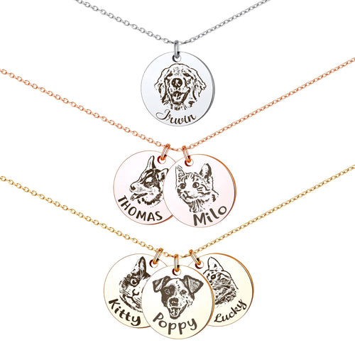 Anavia Personalized Pet Portrait Necklace
