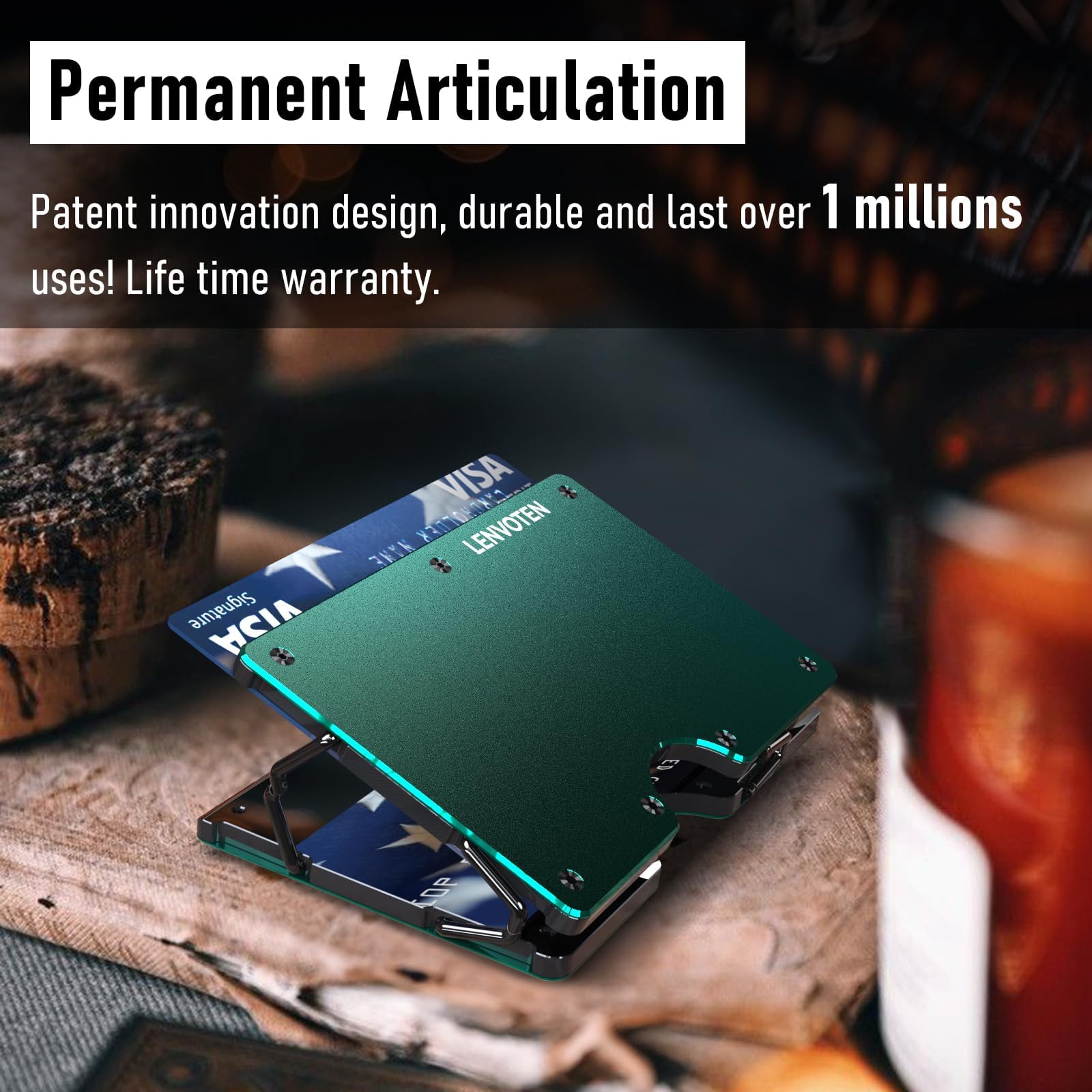 Upgraded Hinged Minimalist Wallet for Men