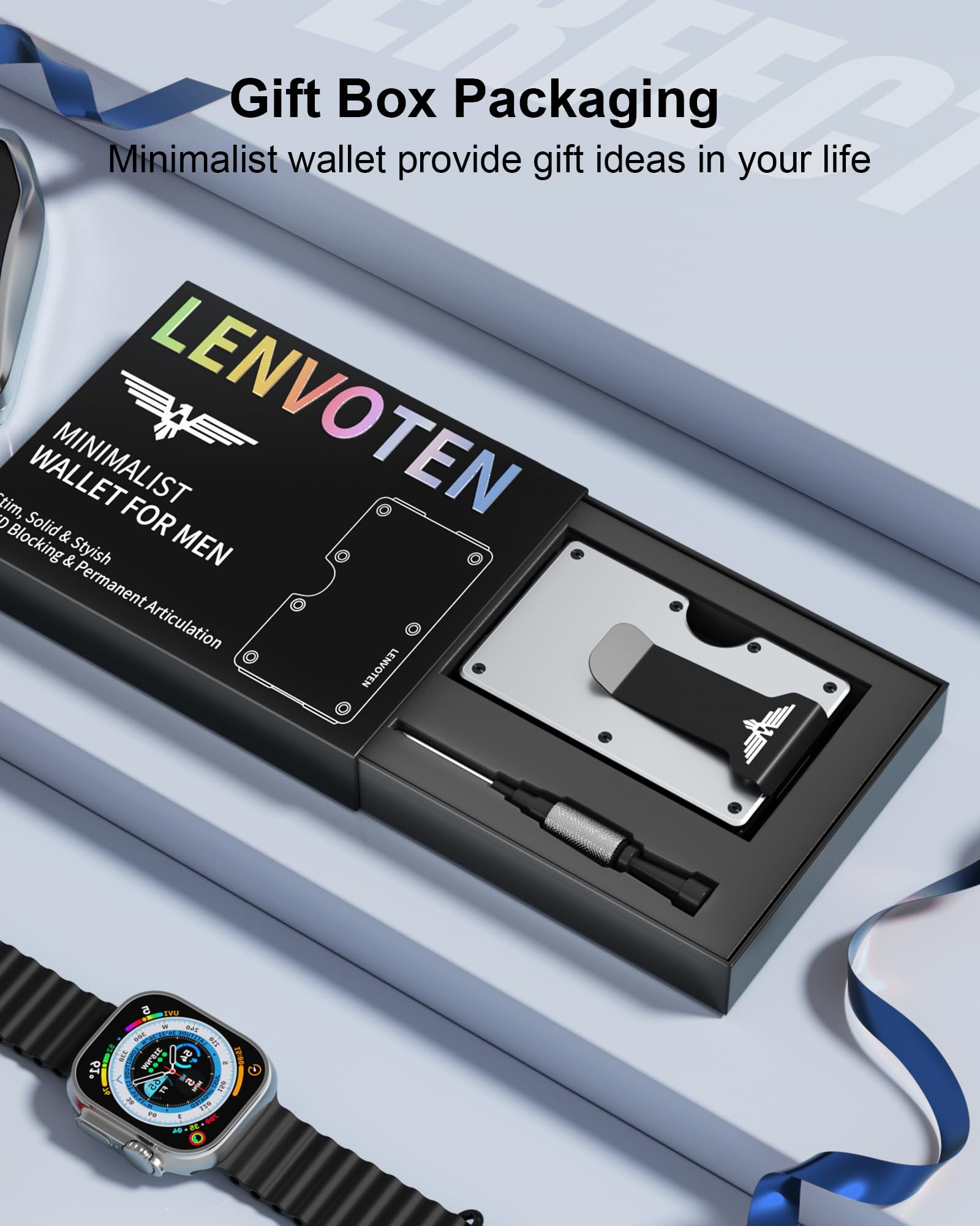 Upgraded Hinged Minimalist Wallet for Men