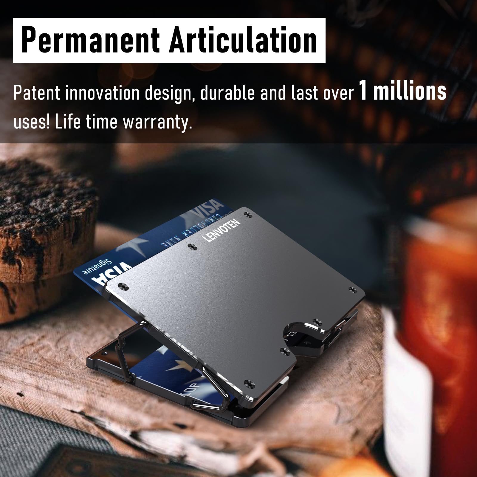 Upgraded Hinged Minimalist Wallet for Men