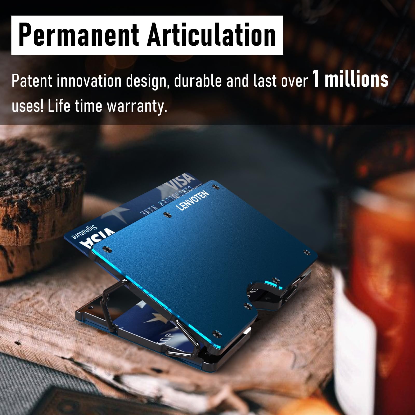 Upgraded Hinged Minimalist Wallet for Men