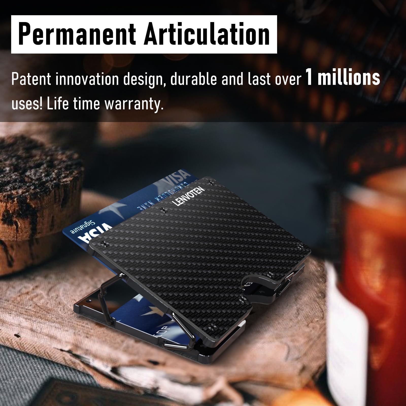 Upgraded Hinged Minimalist Wallet for Men