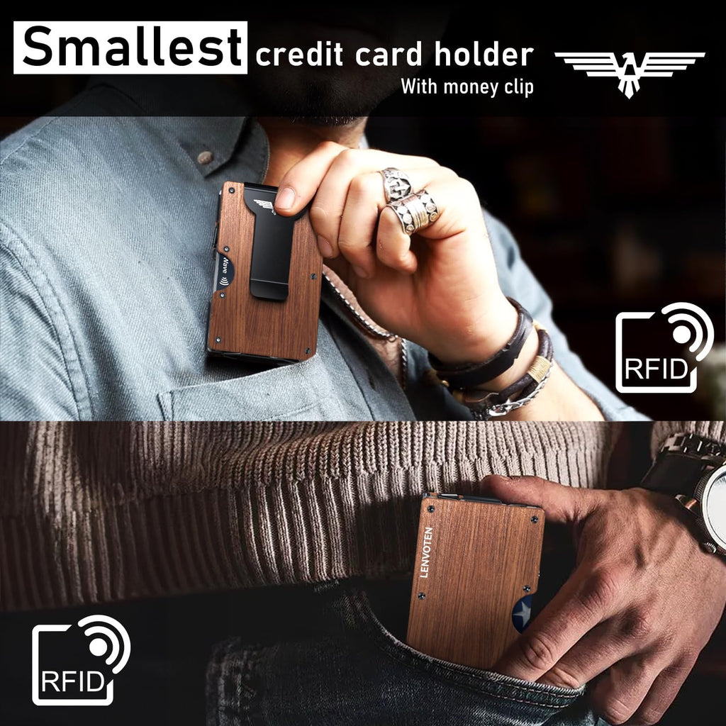 Upgraded Hinged Minimalist Wallet for Men
