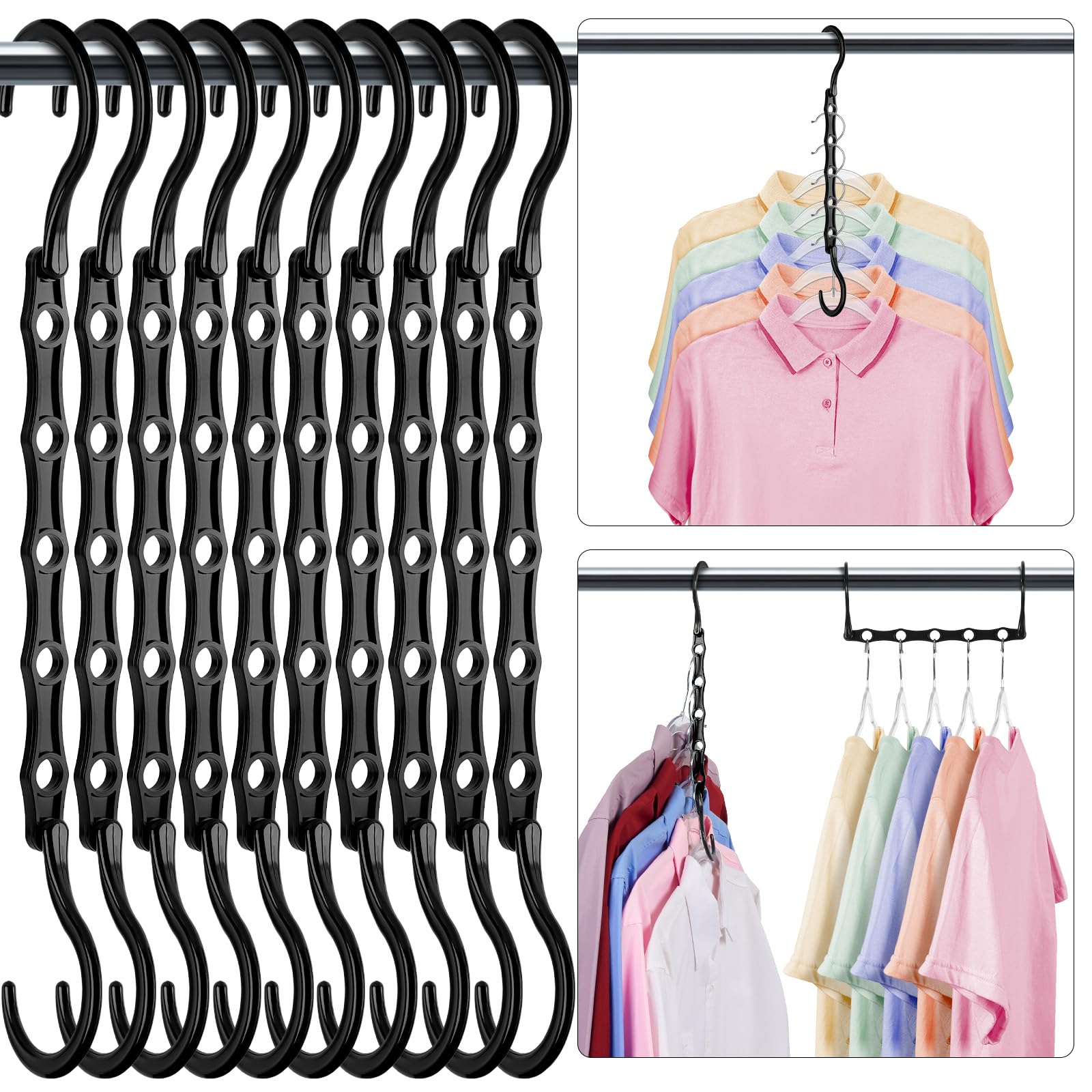 HOUSE DAY Black Magic Space Saving Hangers