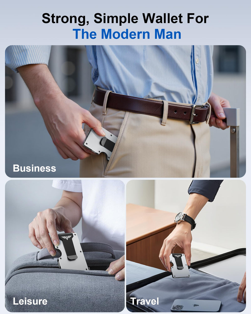 Upgraded Hinged Minimalist Wallet for Men