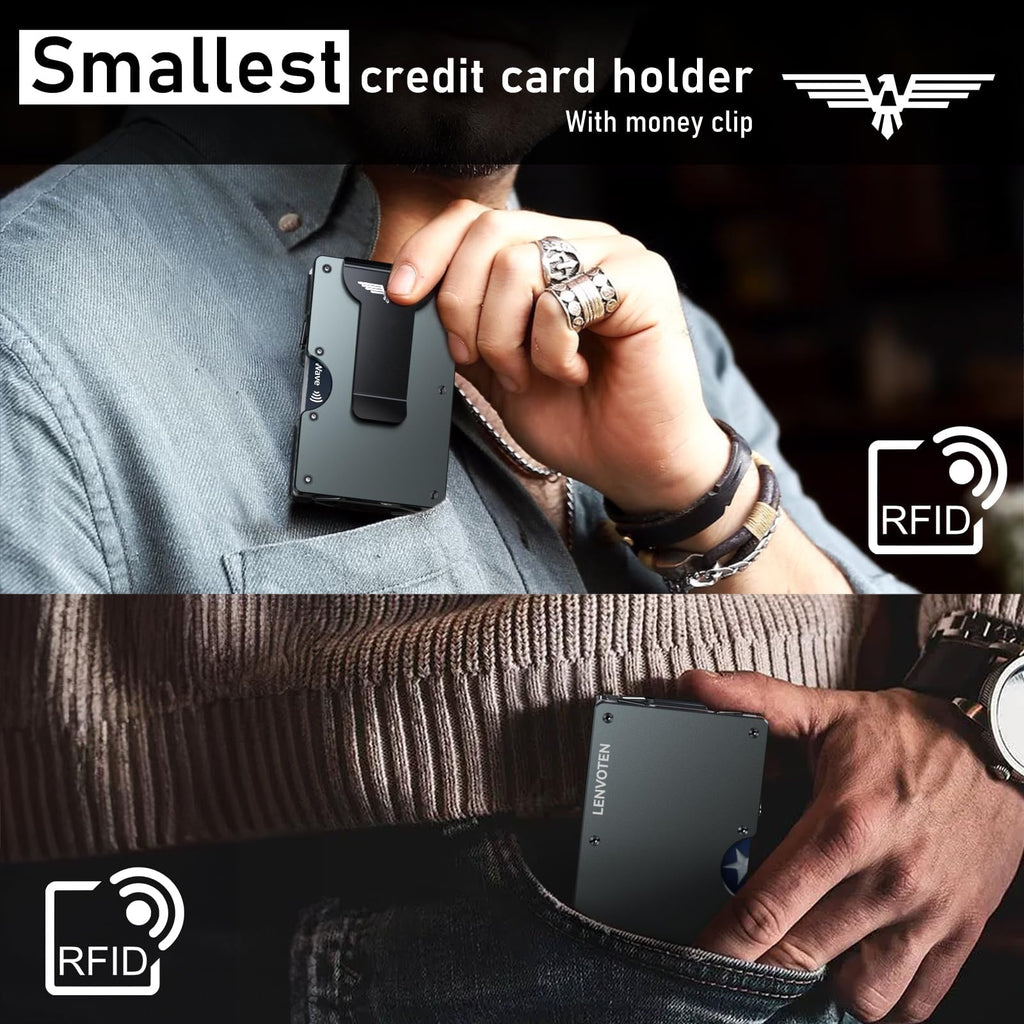 Upgraded Hinged Minimalist Wallet for Men