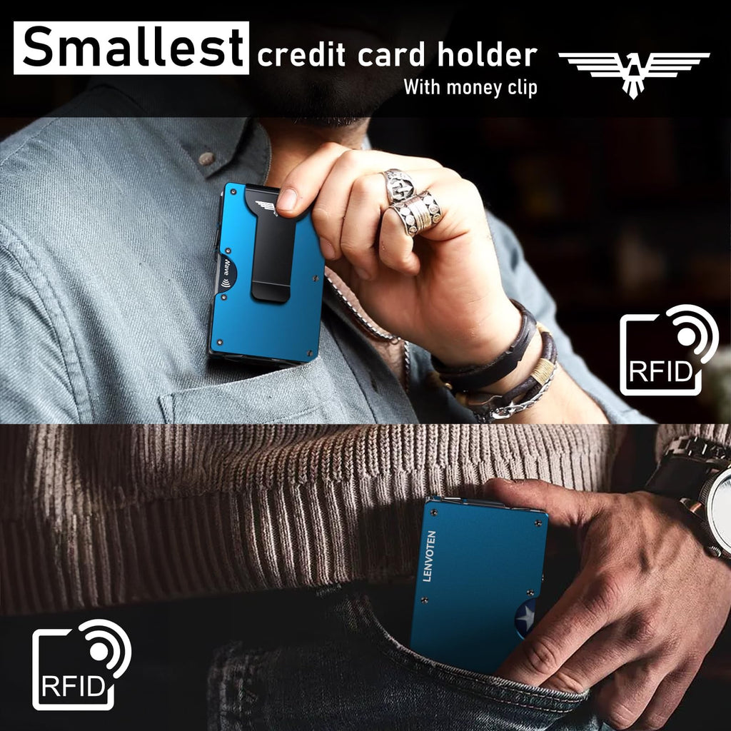 Upgraded Hinged Minimalist Wallet for Men