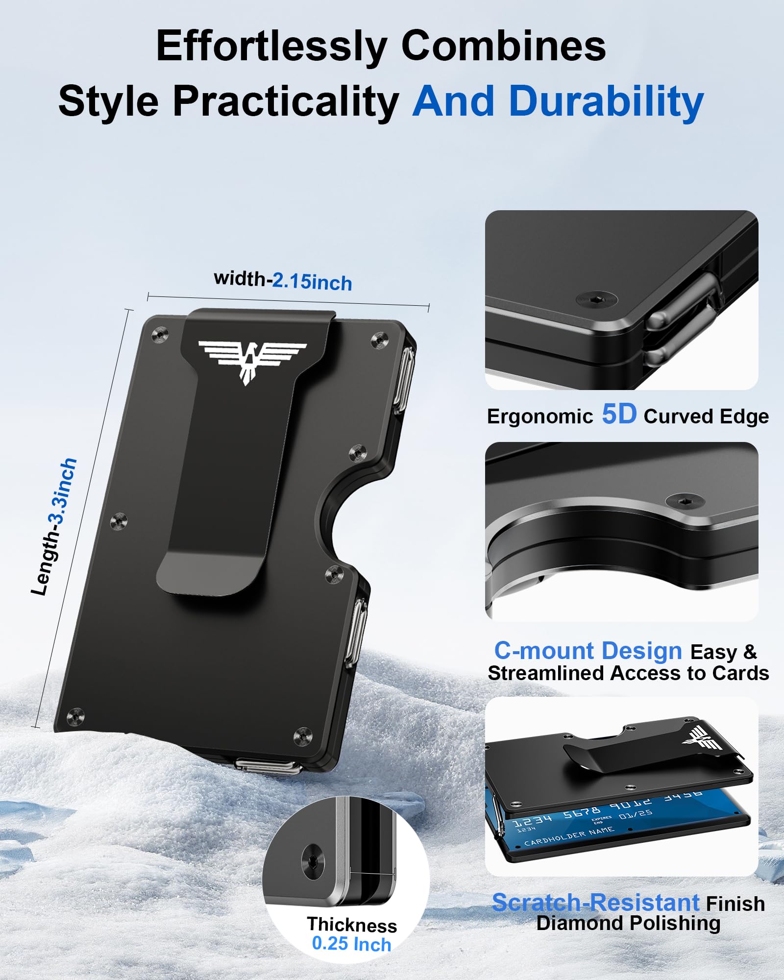 Upgraded Hinged Minimalist Wallet for Men