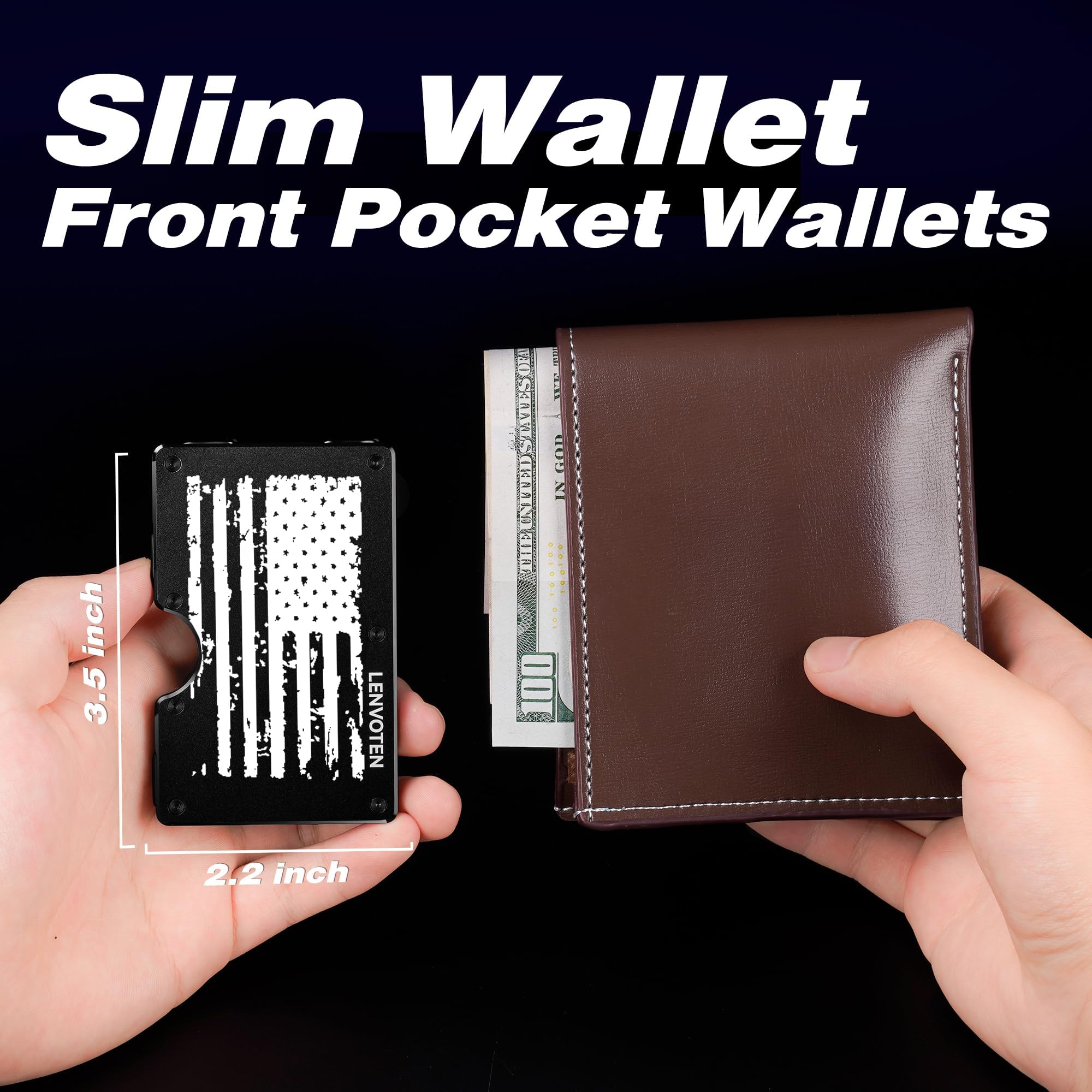 Upgraded Hinged Minimalist Wallet for Men