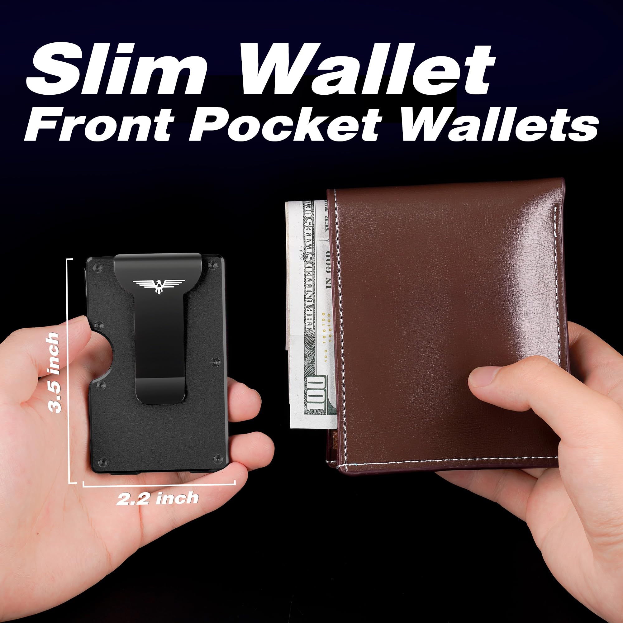Upgraded Hinged Minimalist Wallet for Men