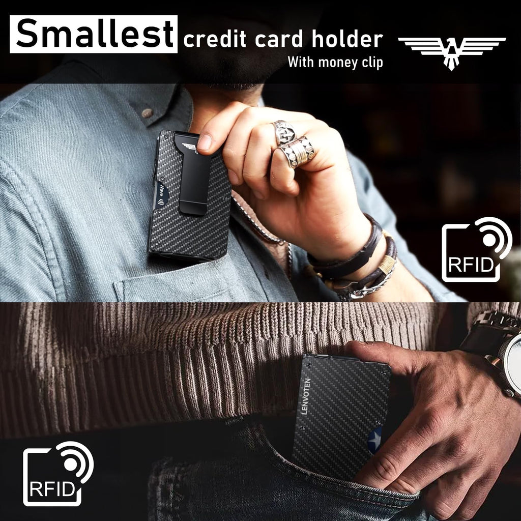 Upgraded Hinged Minimalist Wallet for Men