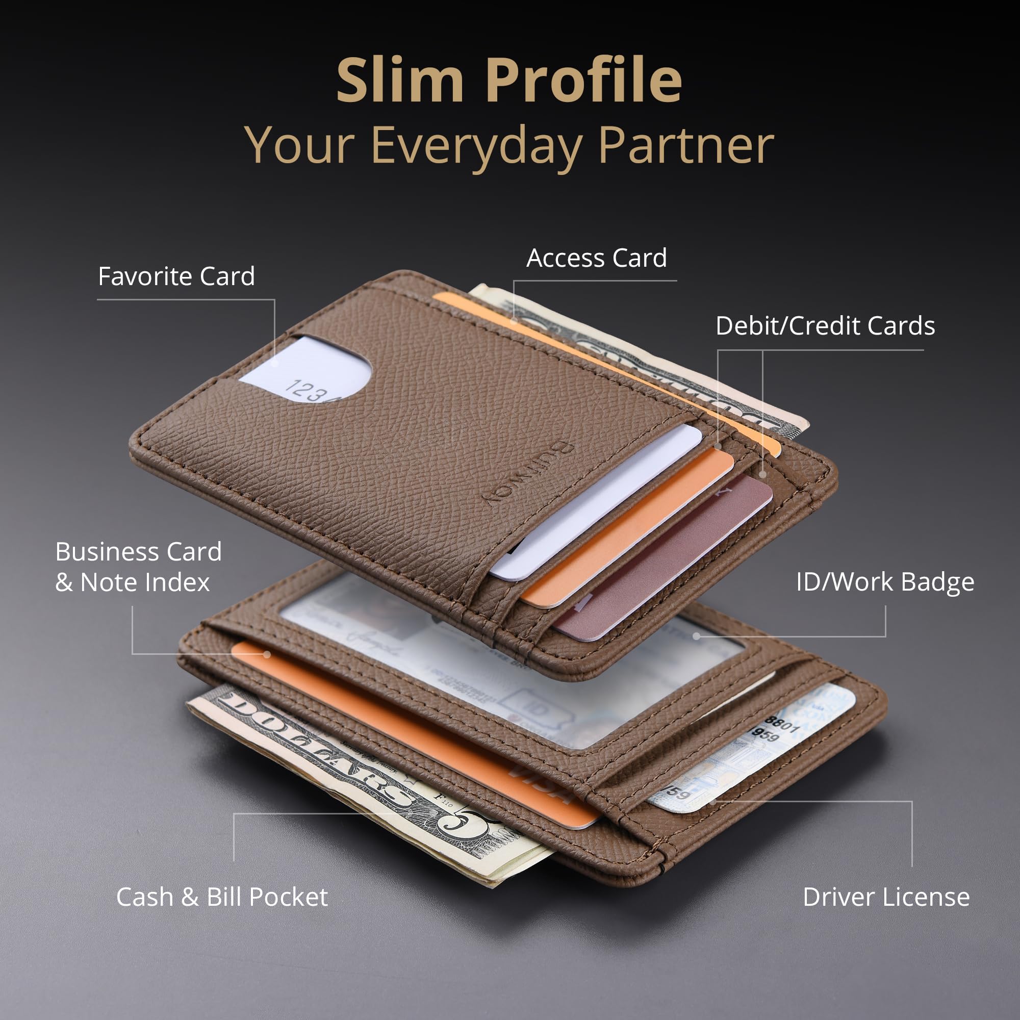 Buffway Slim Leather Wallet