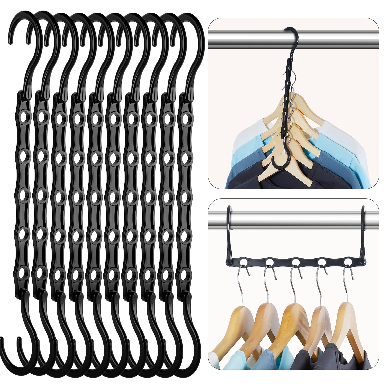 HOUSE DAY Black Magic Space Saving Hangers