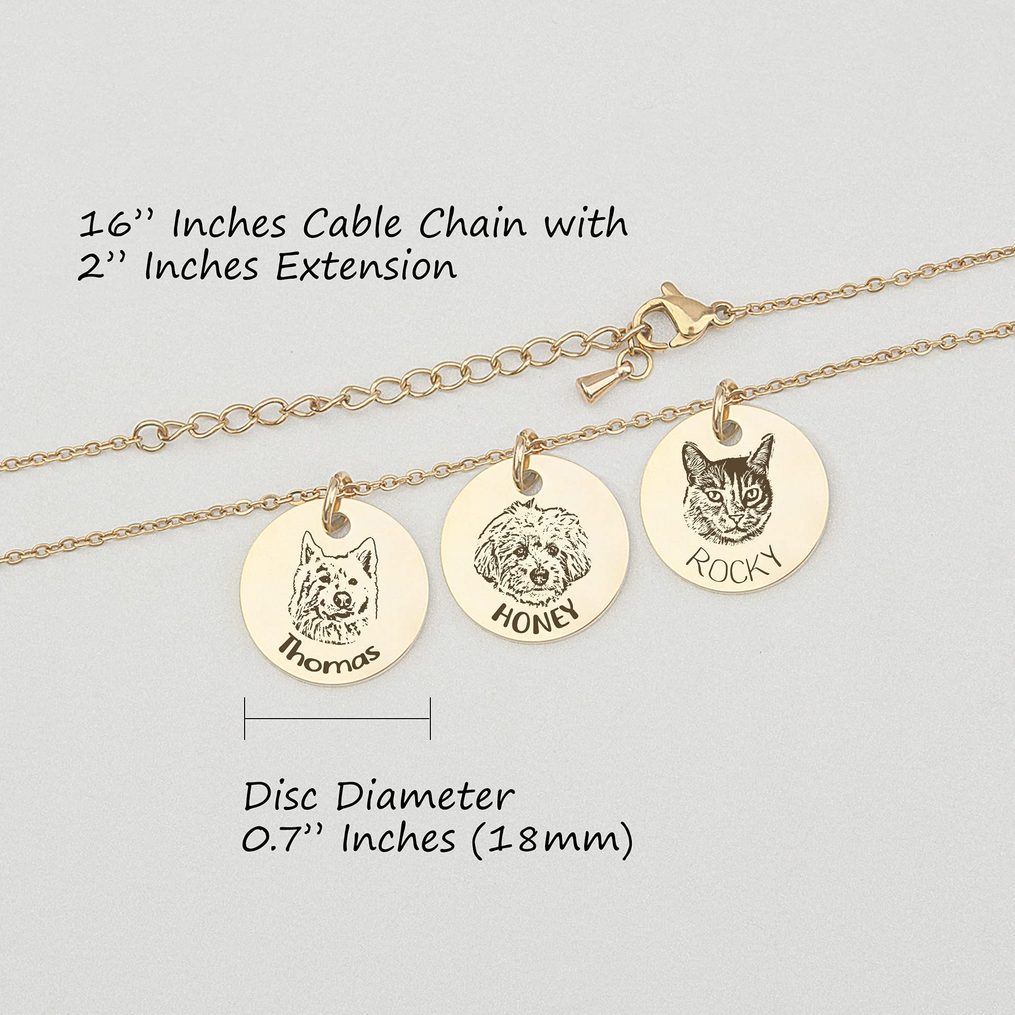 Anavia Personalized Pet Portrait Necklace