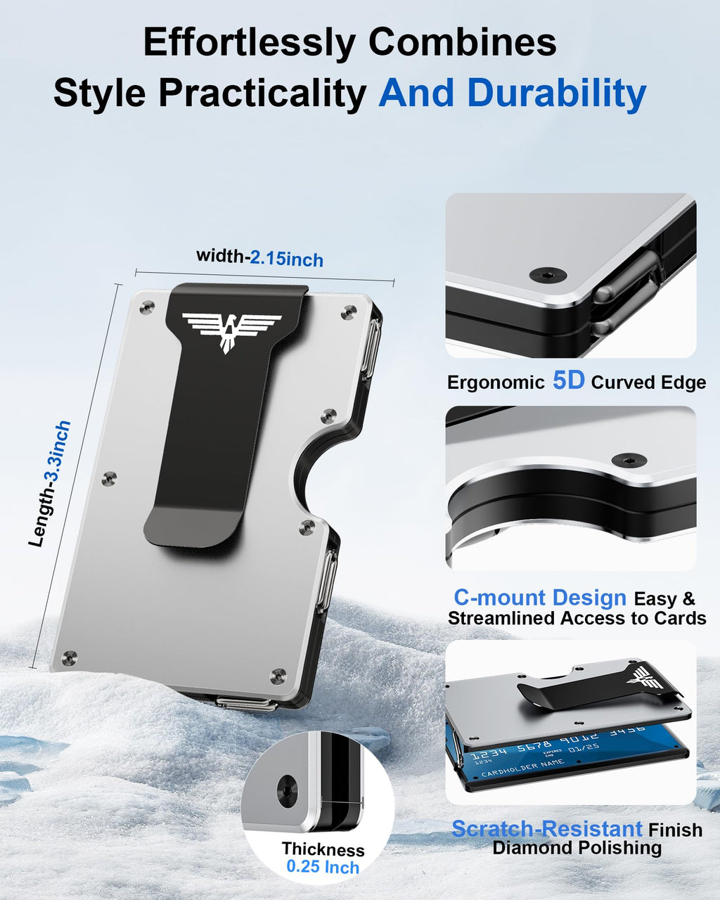 Upgraded Hinged Minimalist Wallet for Men