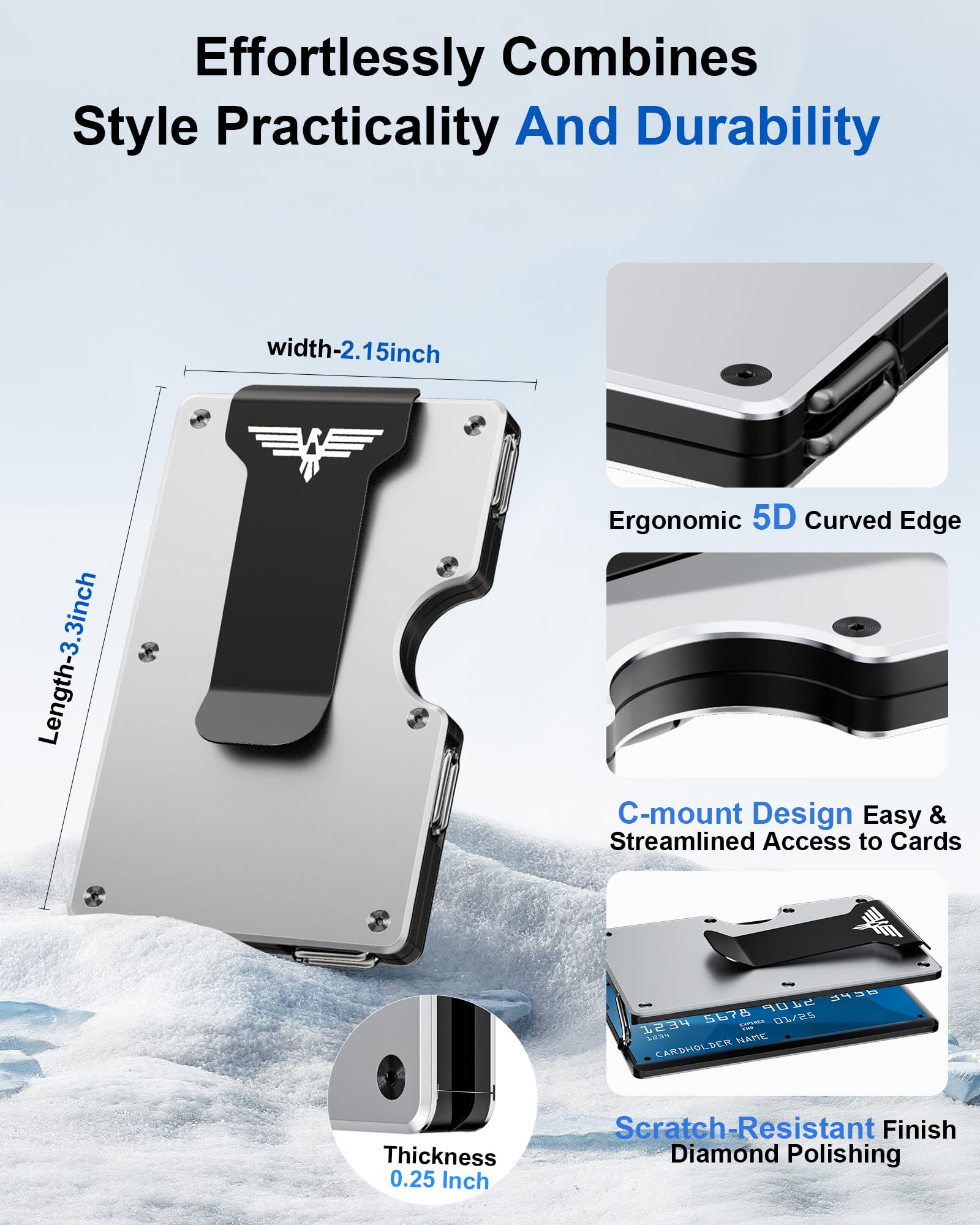 Upgraded Hinged Minimalist Wallet for Men