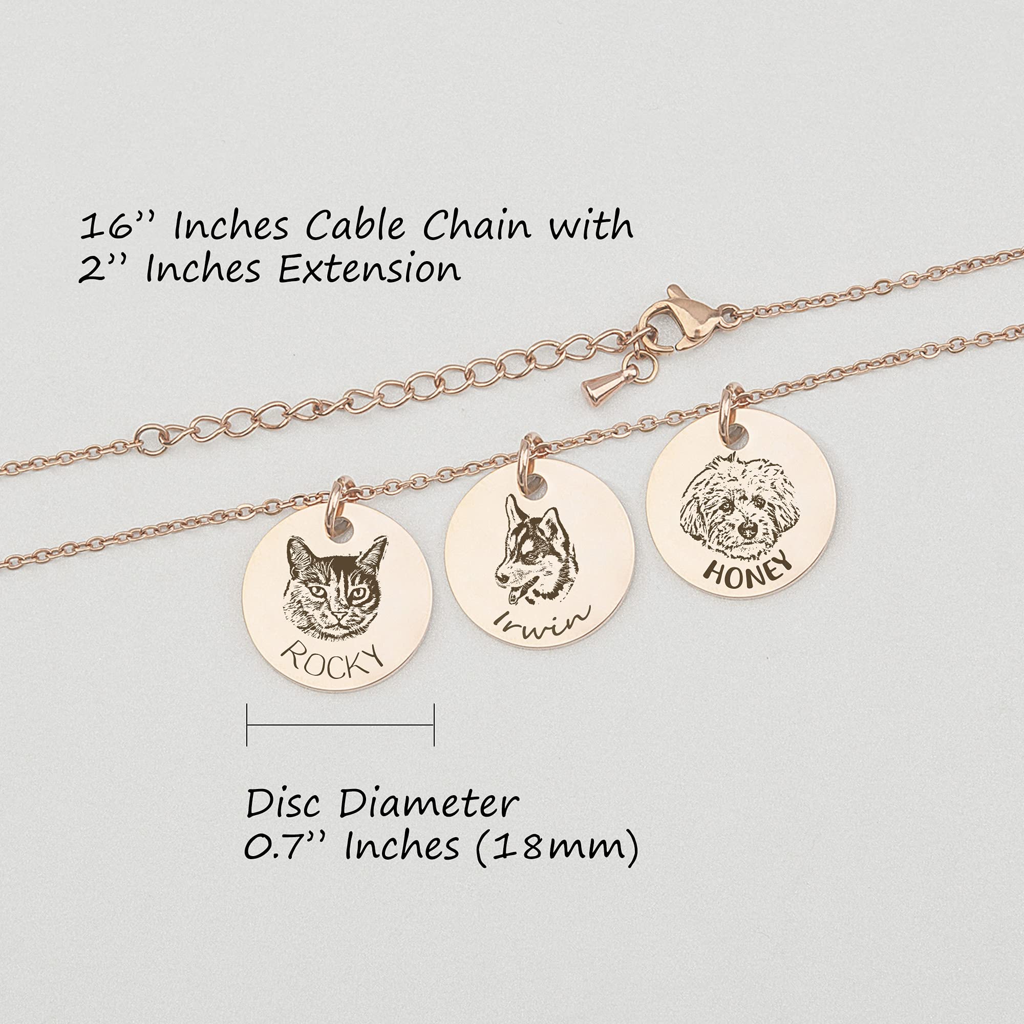 Anavia Personalized Pet Portrait Necklace