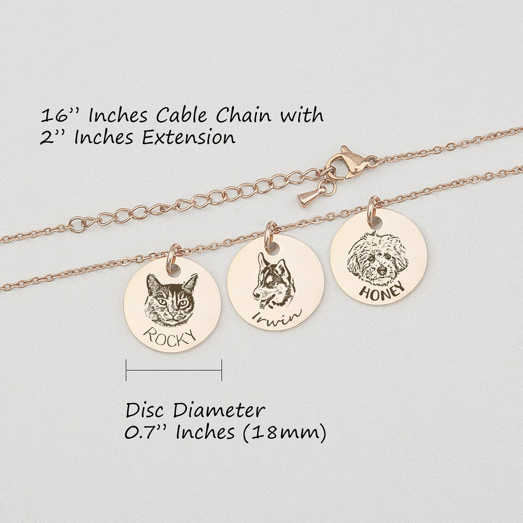 Anavia Personalized Pet Portrait Necklace