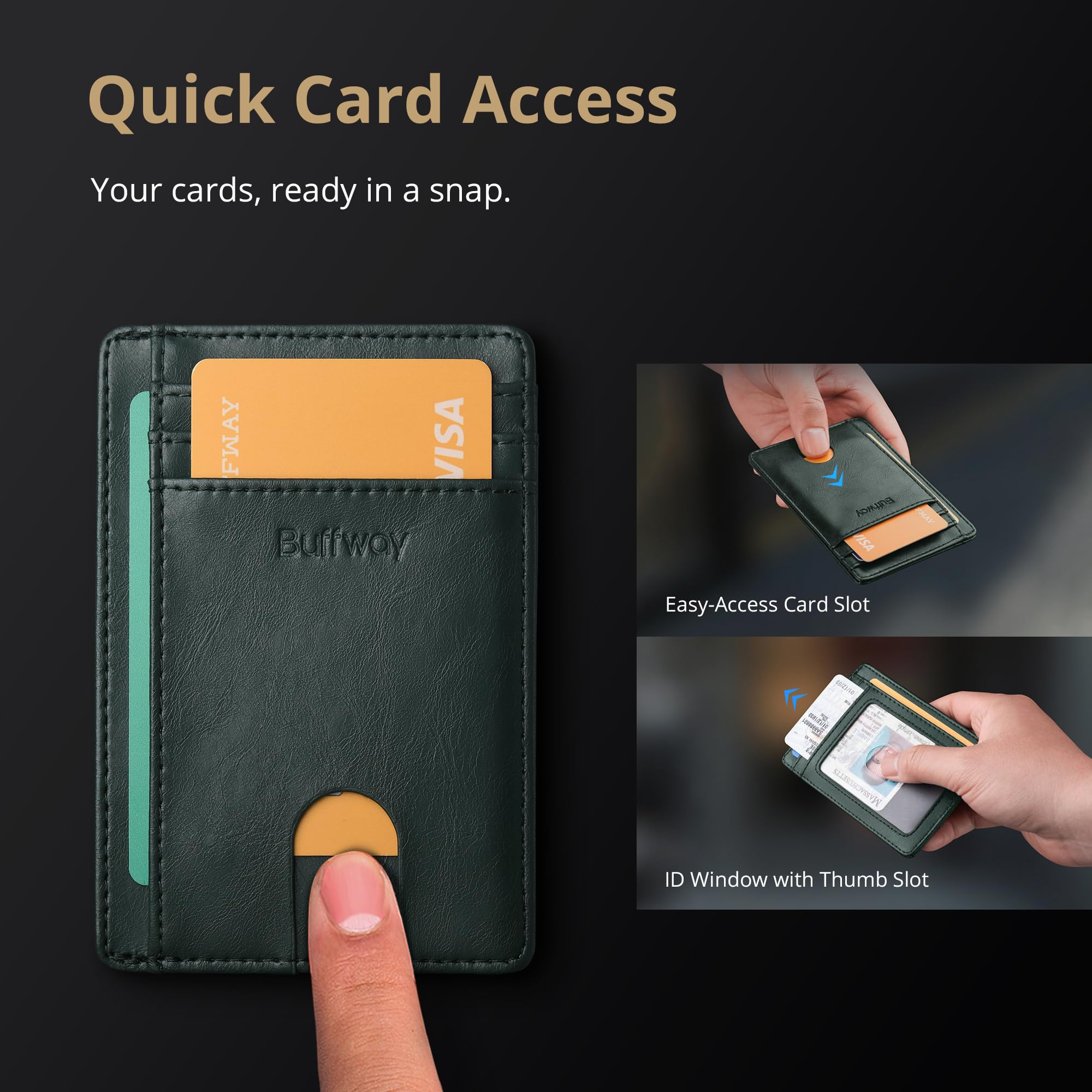 Buffway Slim Leather Wallet