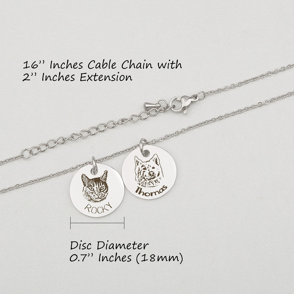 Anavia Personalized Pet Portrait Necklace