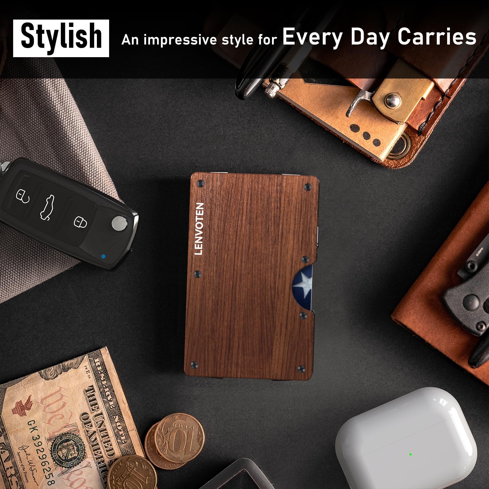 Upgraded Hinged Minimalist Wallet for Men