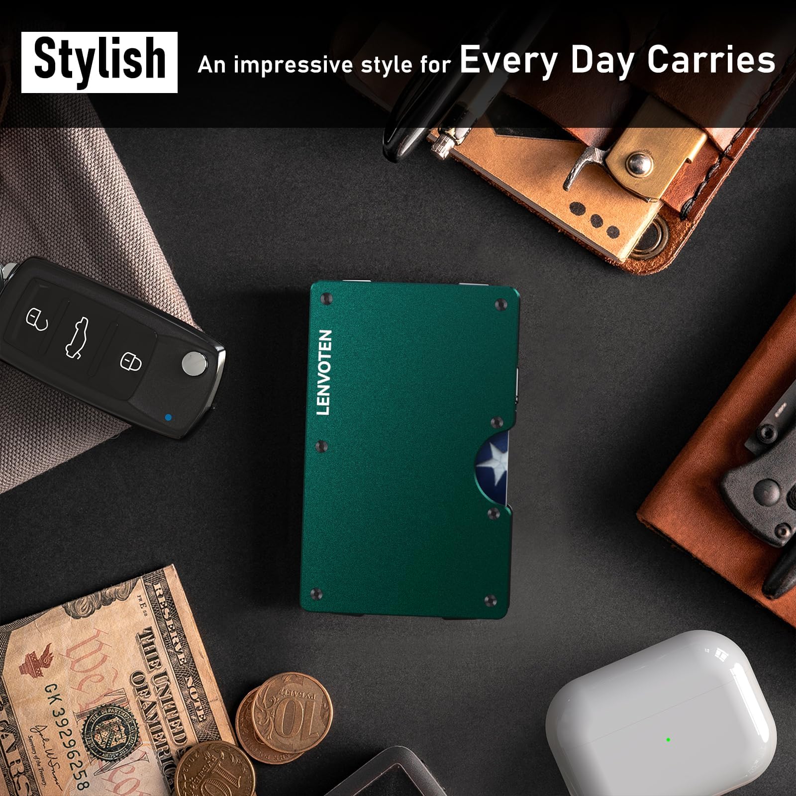 Upgraded Hinged Minimalist Wallet for Men