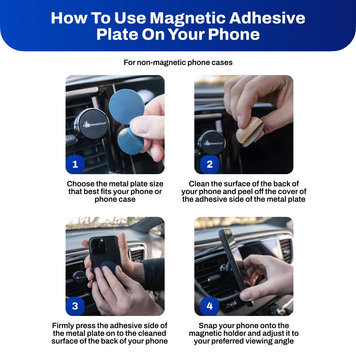 Magnetic Car Phone Holder – Air Vent Mount w/ 360° Rotation